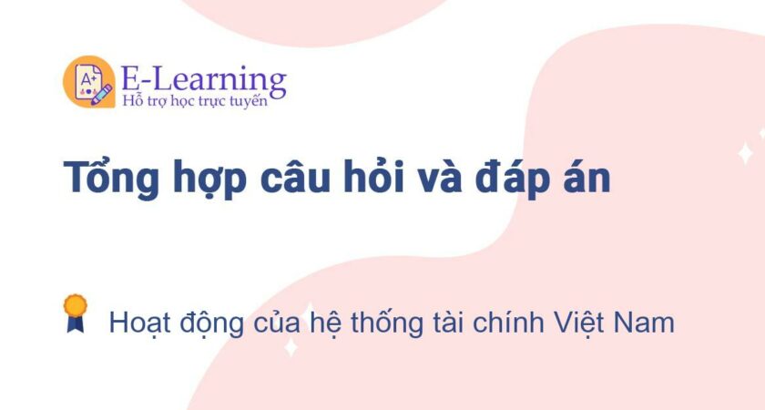 Câu hỏi và đáp án môn Hoạt động của hệ thống tài chính Việt Nam EHOU