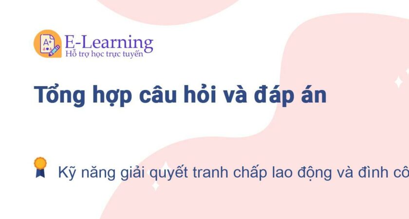 Câu hỏi và đáp án môn Kỹ năng giải quyết tranh chấp lao động và đình công EHOU